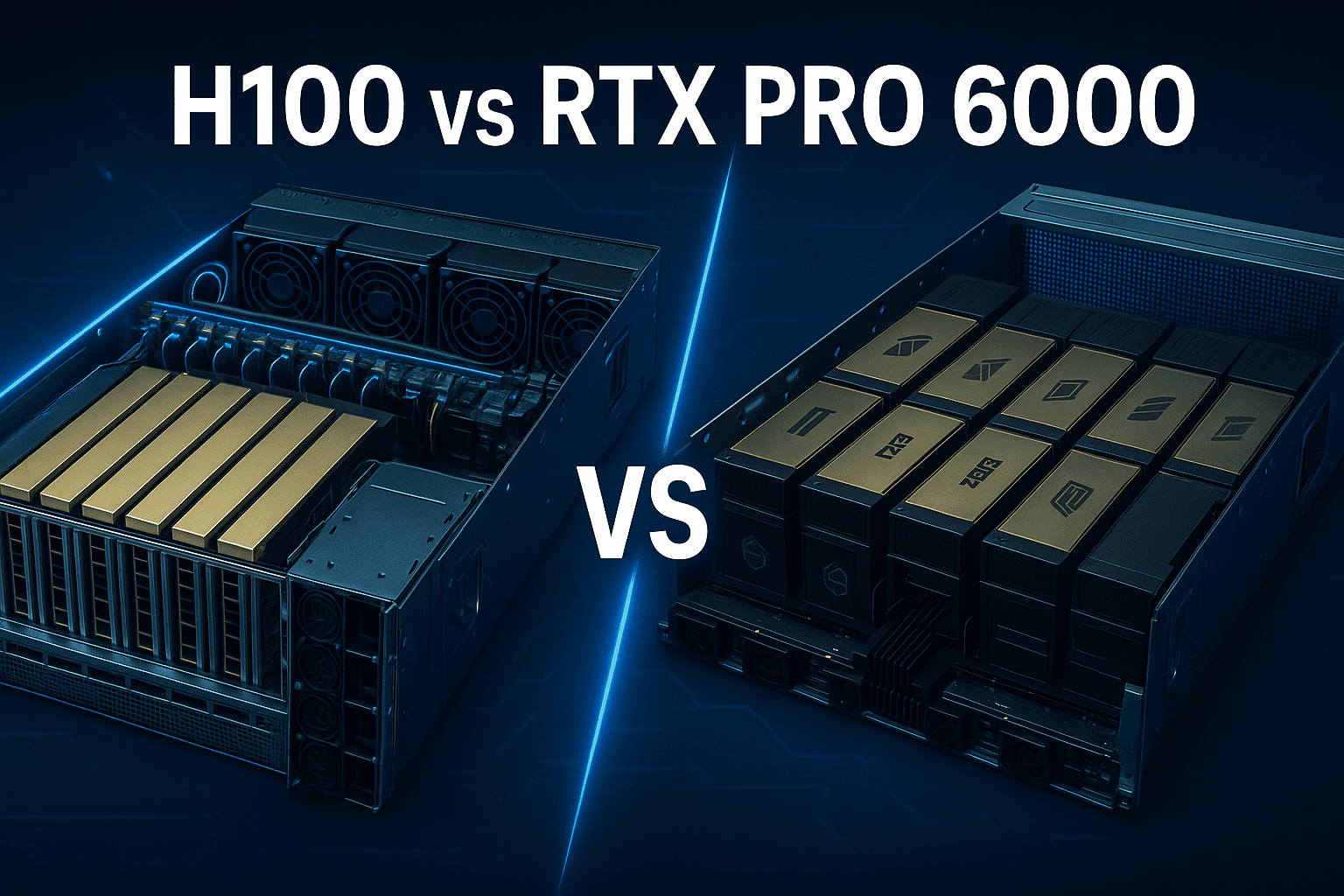 Featured image for article: RTX PRO 6000 vs Datacenter GPUs: Is the new RTX an H100 killer? - Benchmarks category
