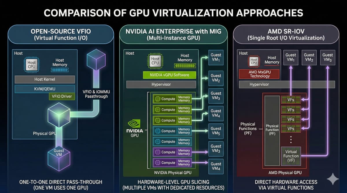 Featured image for GPU Virtualization with VFIO, NVIDIA AI Enterprise, and AMD SR-IOV