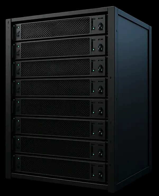 GPU server rack showing datacenter infrastructure